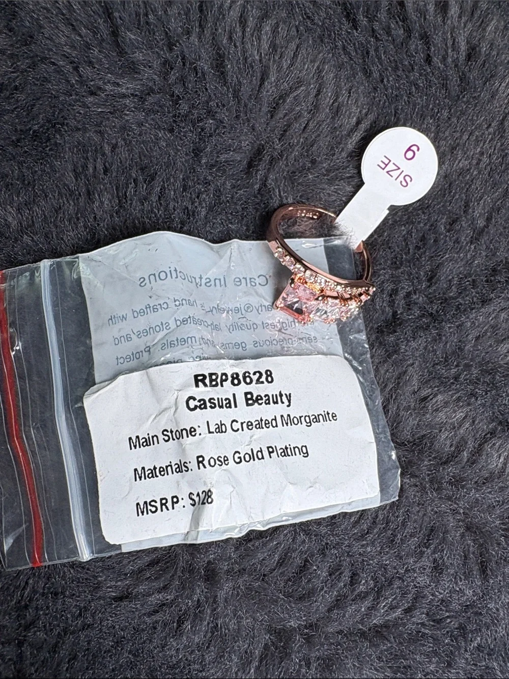 Casual Beauty Rose Gold Morganite Ring - Pink